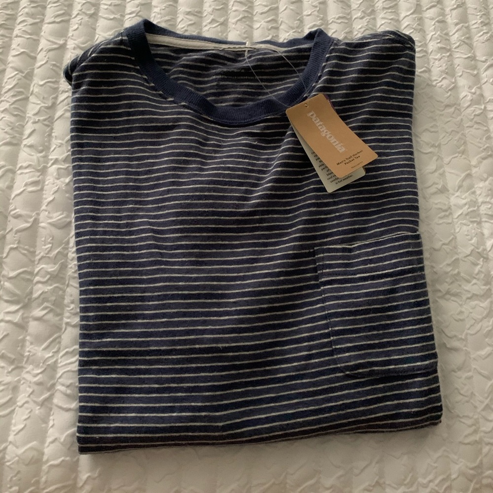 Blue & White striped Patagonia shirt (NEW)